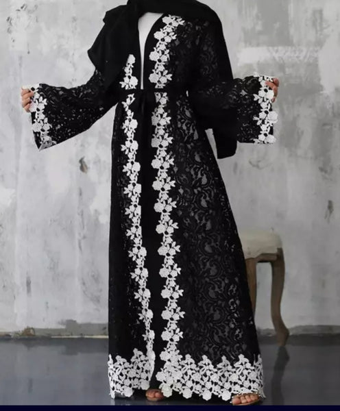 Black lace Abaya